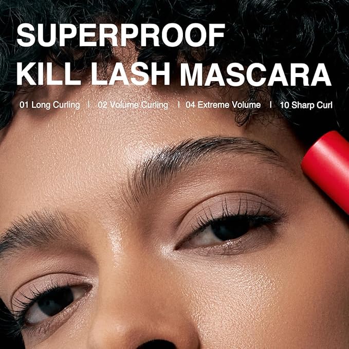 CLIO Kill Lash Superproof Mascara, Waterproof Lengthening Mascara with Precision Curved Brush, Soft Separated Curl, Smudge-Resistant Long Wear, Safe for Sensitive Eyes (020 Bouncy Lash)