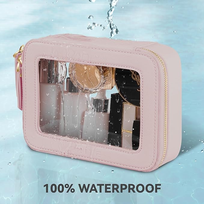 Prite Clear Makeup Bag Travel Cosmetic Organizer Toiletry Case for Women