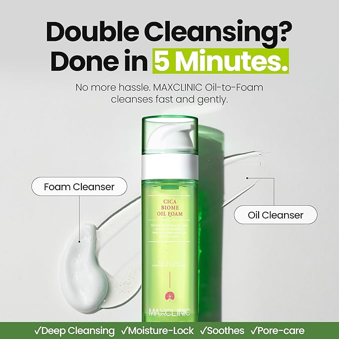 MAXCLINIC K Beauty Cica Biome Oil To Foam - Makeup Face Wash Cleanser