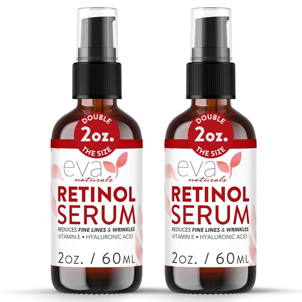 Retinol Serum for Face with Hyaluronic Moisture Complex Lightweight Night Serum for Smoother, Radiant-Looking Skin | Helps Minimize the Appearance of Fine Lines & Uneven Tone 2 oz 2 Pack