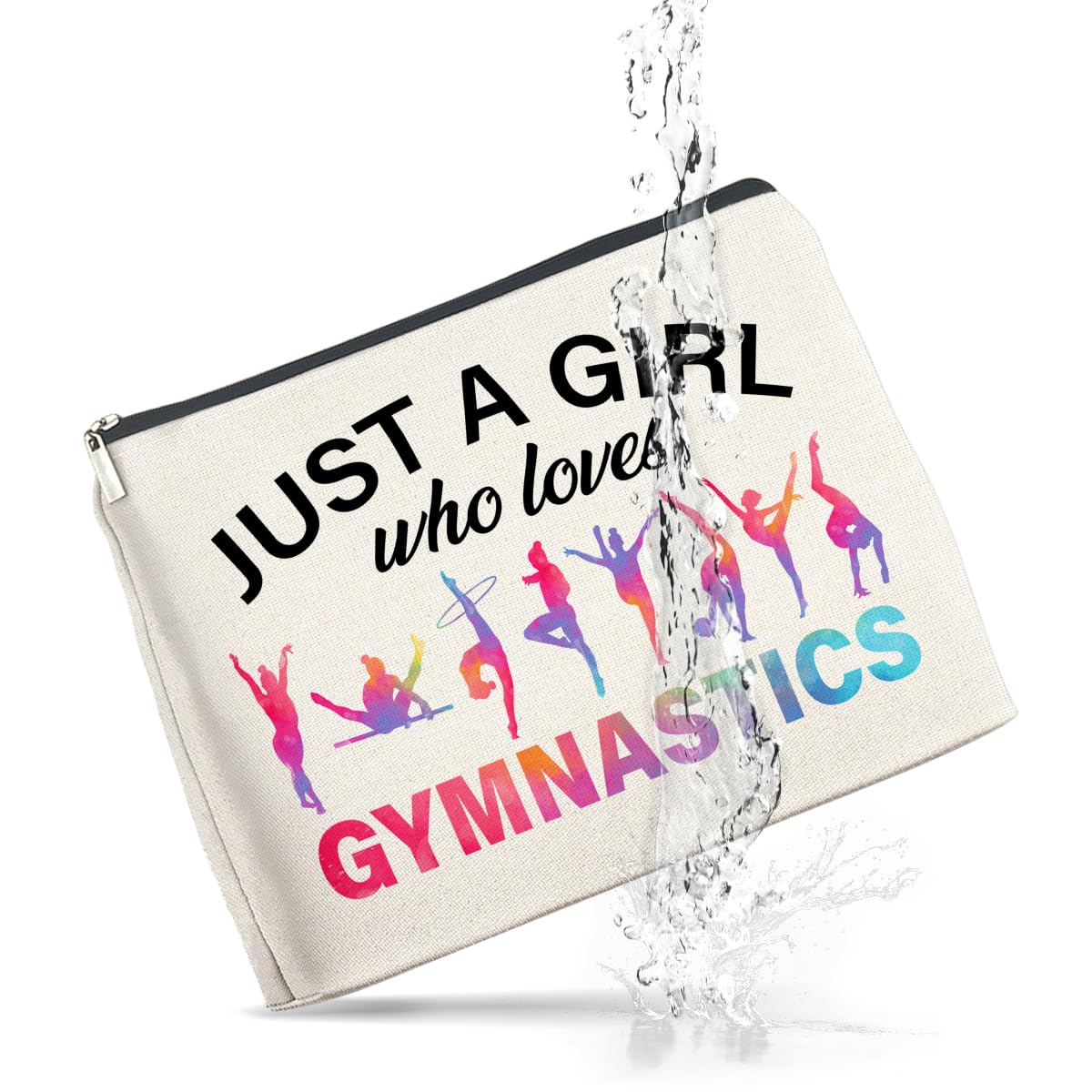 UPNEGE Gymnastics Gifts Makeup Bag Gymnastics Gifts for Women Cheerleader Gymnast Cosmetic Bag Just a Girl Who Loves Gymnastics Zipper Makeup Pouch Gift