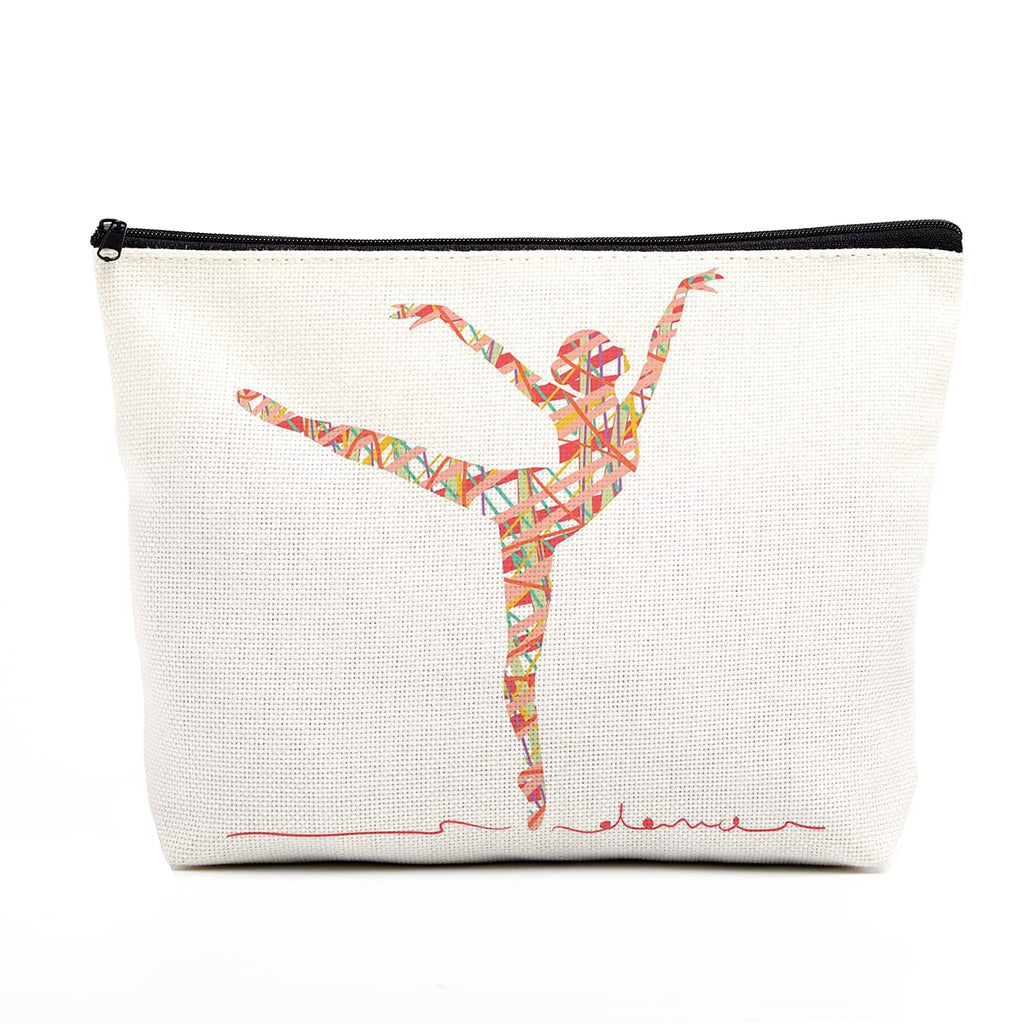 fkovcdy Ballet Makeup Bag Ballerina Ballet Dance Bag Dancer Gifts for Ballet Lovers Dance Teacher Ballet Recital Gift Toiletry Bag Zipper Pouch for Women Friends Birthday