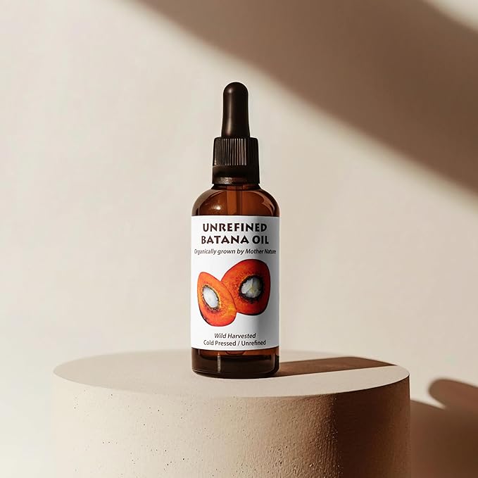 Best Nature's Cosmetics Batana Oil for Hair Growth and Repair: Raw Batana Oil from Honduras - 100% Pure & Natural - For Thicker & Stronger Hair. Recognized by Dr. Sebi (2 fl oz)