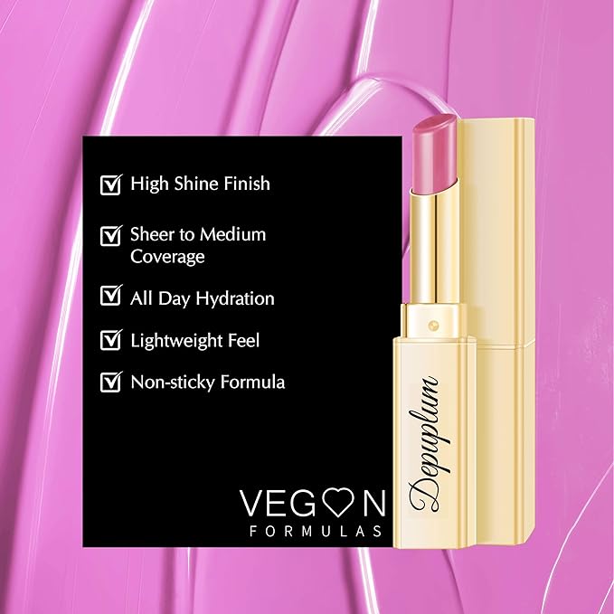 Depuplum Pink Lipstick for Women Moisture Lip Gloss Tinted Lip Balm