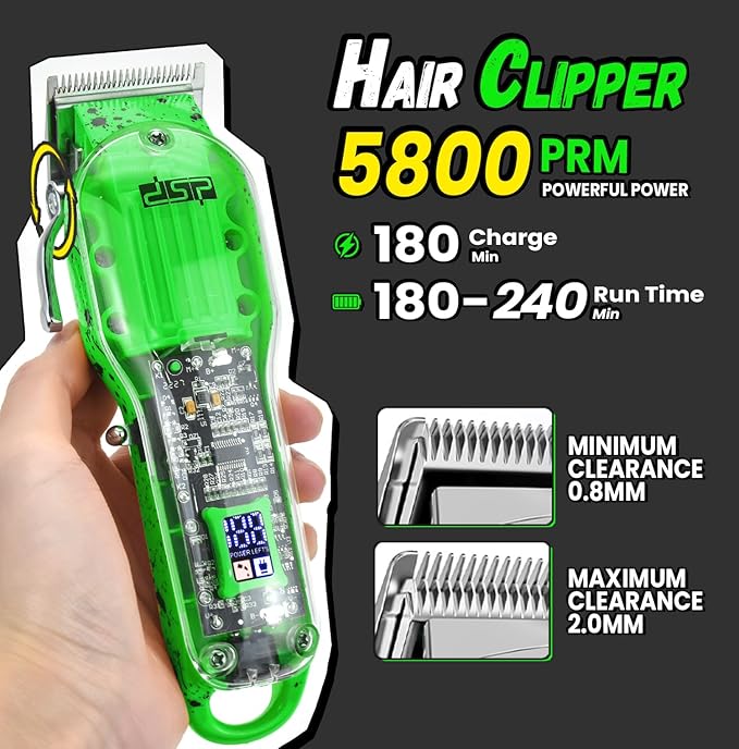 DSP 3-in-1 Hair Clipper Trimmer Shaver Kit for Men, Travel Case Cordless