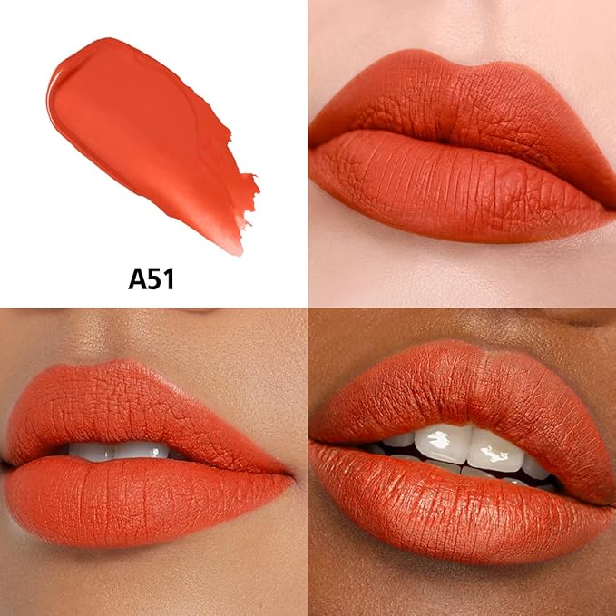 HANLADY Orange Lipstick Long Lasting Lipsticks for Women Smudgeproof