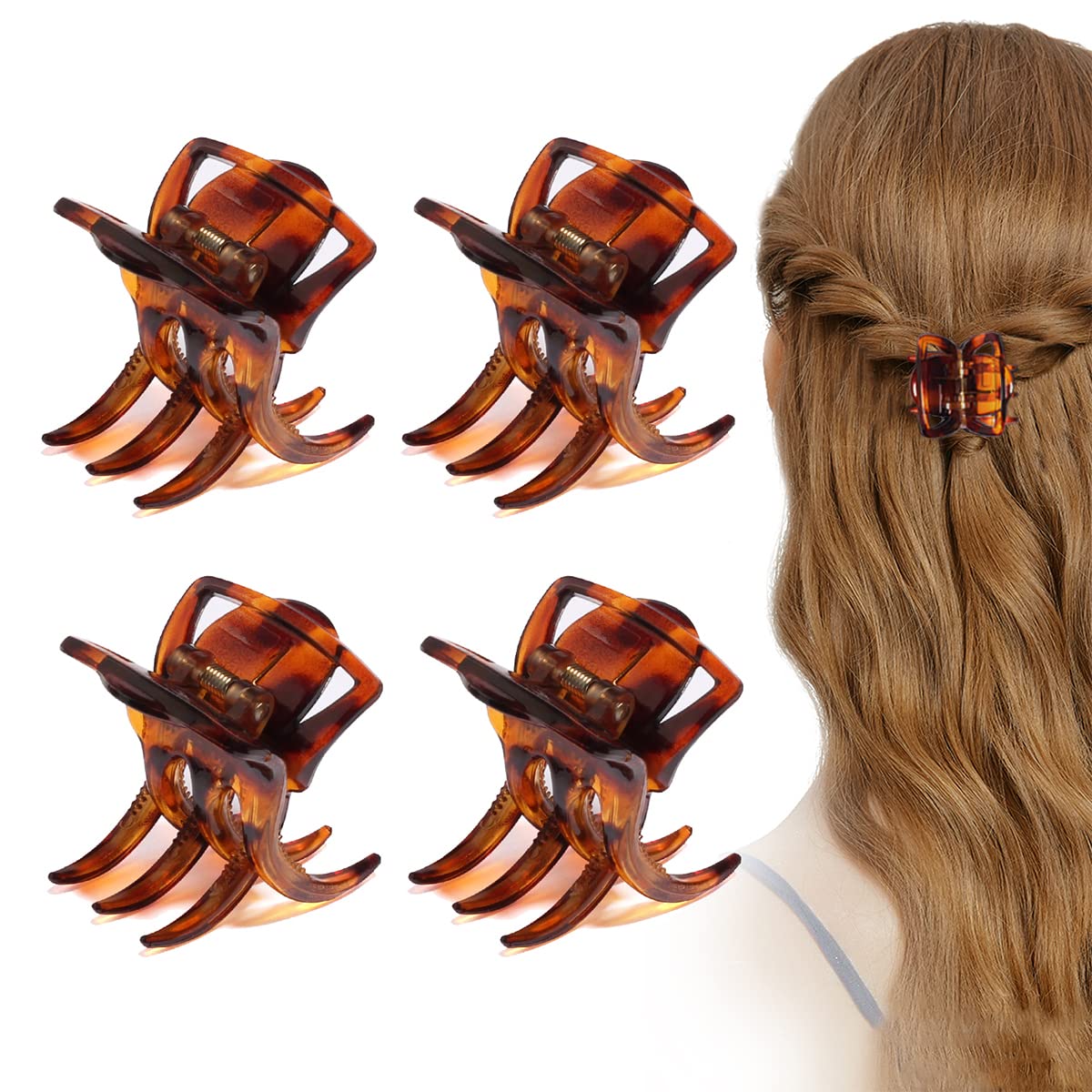 4 Pieces Hair Claw Clips,Morhom Big Size Hair Claws 2.0 Inch Hair Jaw Clip for Women Girls Thick or Medium Hair