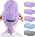 HOMEXCEL 5PK Microfiber Hair Towels, 40x20 in, Soft&Fast Drying for Long Hairs
