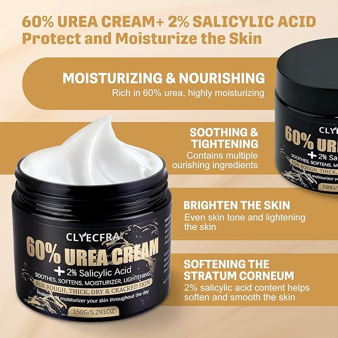 60% Urea Cream for Feet with 2% Salicylic Acid for Deep Hydration-150g