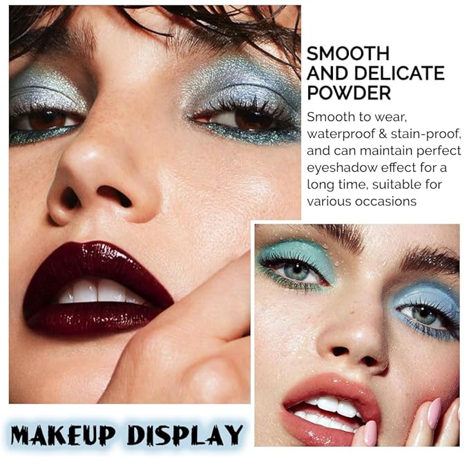 CAKAILA Sapphire Blue Smoky Eye Shadow Palette,Navy Royal Blue Green Goth Natural Eyeshadow Palette,Waterproof,Long Lasting Naturing-Looking