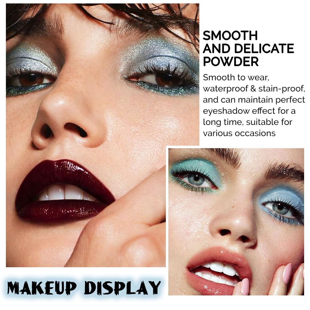 CAKAILA Sapphire Blue Smoky Eye Shadow Palette,Navy Royal Blue Green Goth Natural Eyeshadow Palette,Waterproof,Long Lasting Naturing-Looking