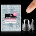 UNA GELLA Extra Short Almond Nail Tips, 312pcs XS Short Almond Gel Nail Tips, Pre-Shaped Half Matte Full Cover No Need File Soft Gel Clear Fake Nails for Nails Extension Home DIY Salon 12 Sizes
