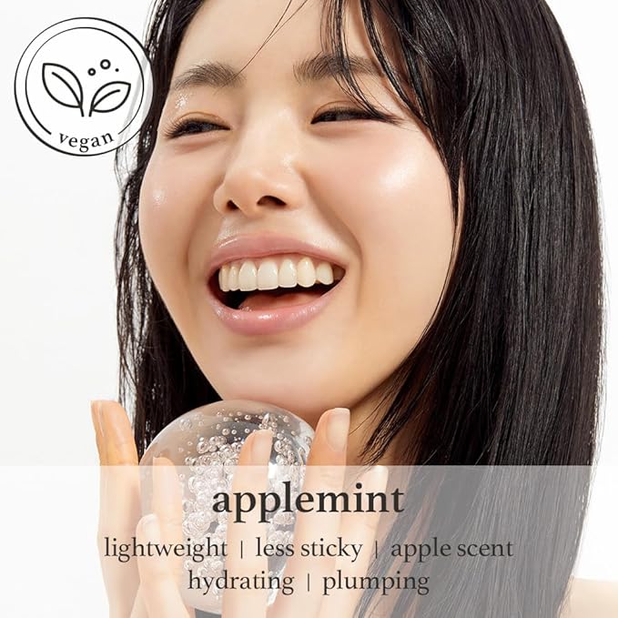 NOONI Korean Lip Oil - Applemint | Long-Lasting, Moisturizing, Plumping, Revitalizing for Dry Lips, Waterproof, No Peel Off, Hydrating, Nourishing Crystal Clear Lip Stain, 0.12 FL Oz