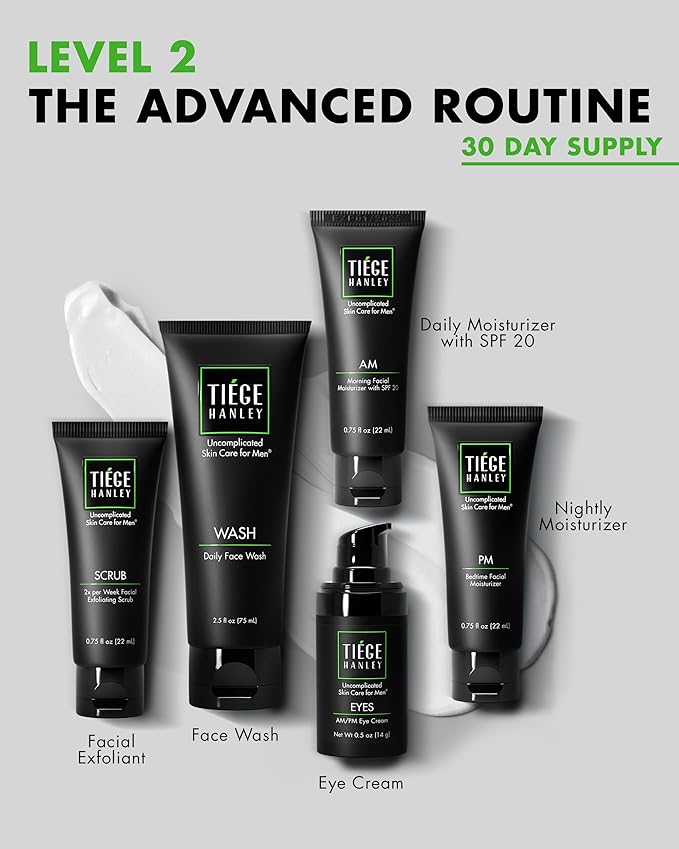 Tiege Hanley Advanced Men's Skin Care Set, 30-Day, 5 Piece Kit