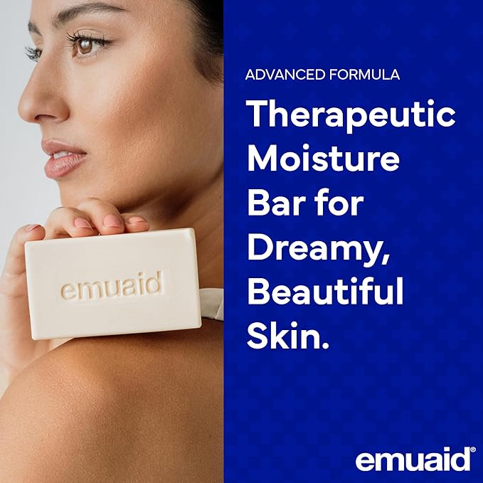 emuaid Therapeutic Moisture Bar, Medicated Face and Body Cleansing Bar, 5oz
