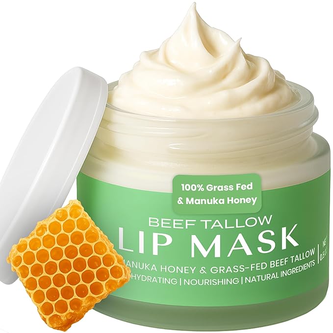 Body Restore Beef Tallow Lip Mask – Fathers Day Gift for Dad from Daughter Son Wife, Bergamot Overnight Hydrating Lip Treatment, Birthday Gifts for Men, Self Care Spa Gifts