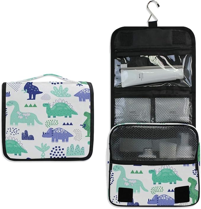 senya Hanging Travel Toiletry Bag Dinosaurs Creative Kit Makeup Case Cosmetics Organizer for Men Women