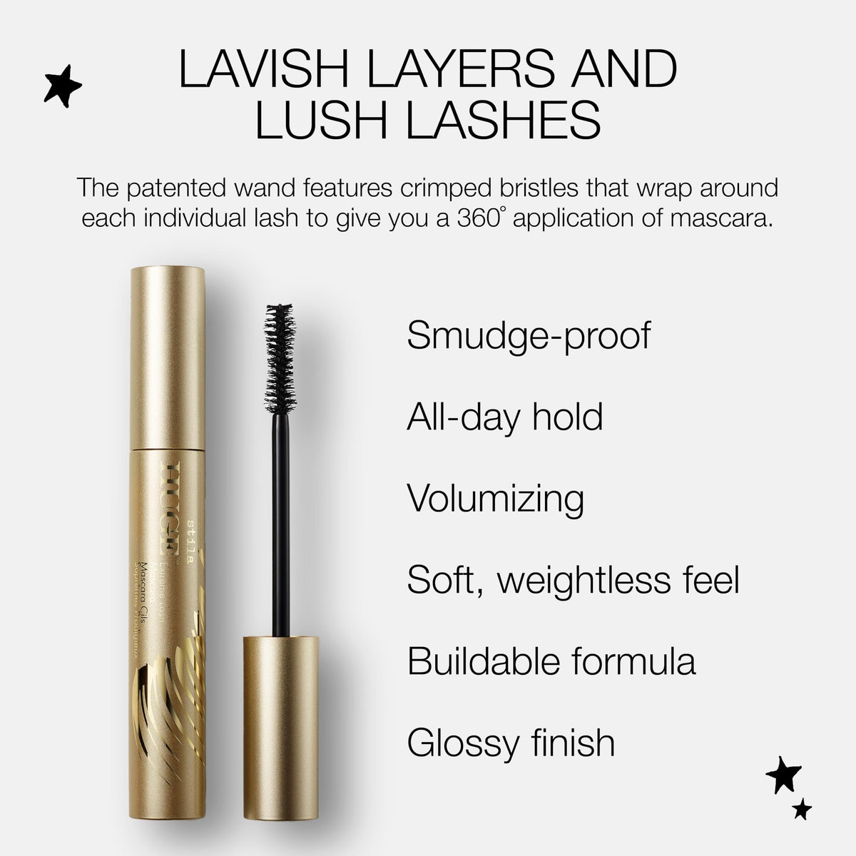 Stila HUGE Extreme Lash Volumizing Mascara, Curl & Lift, Intense Black