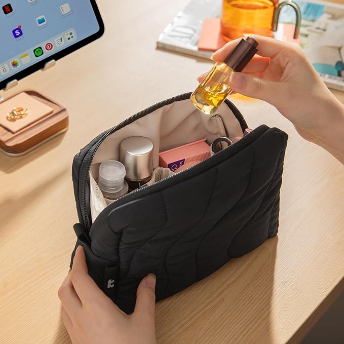 tomtoc Electronics Organizer Travel Case, Soft Puffy Accessory Tech Case