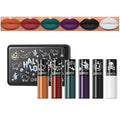 Domality 6pcs Matte Liquid Lipstick Makeup Set, Dark Black Green Purple Red Orange White Lip Gloss Kit With Case, Vivid Vampire Velvet Lip Stick for Halloween Cosplay Goth Costume Makeup