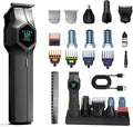 TRIMX Beard Trimmer for Men, Magnetic Snap-on Replacement Heads, Gray