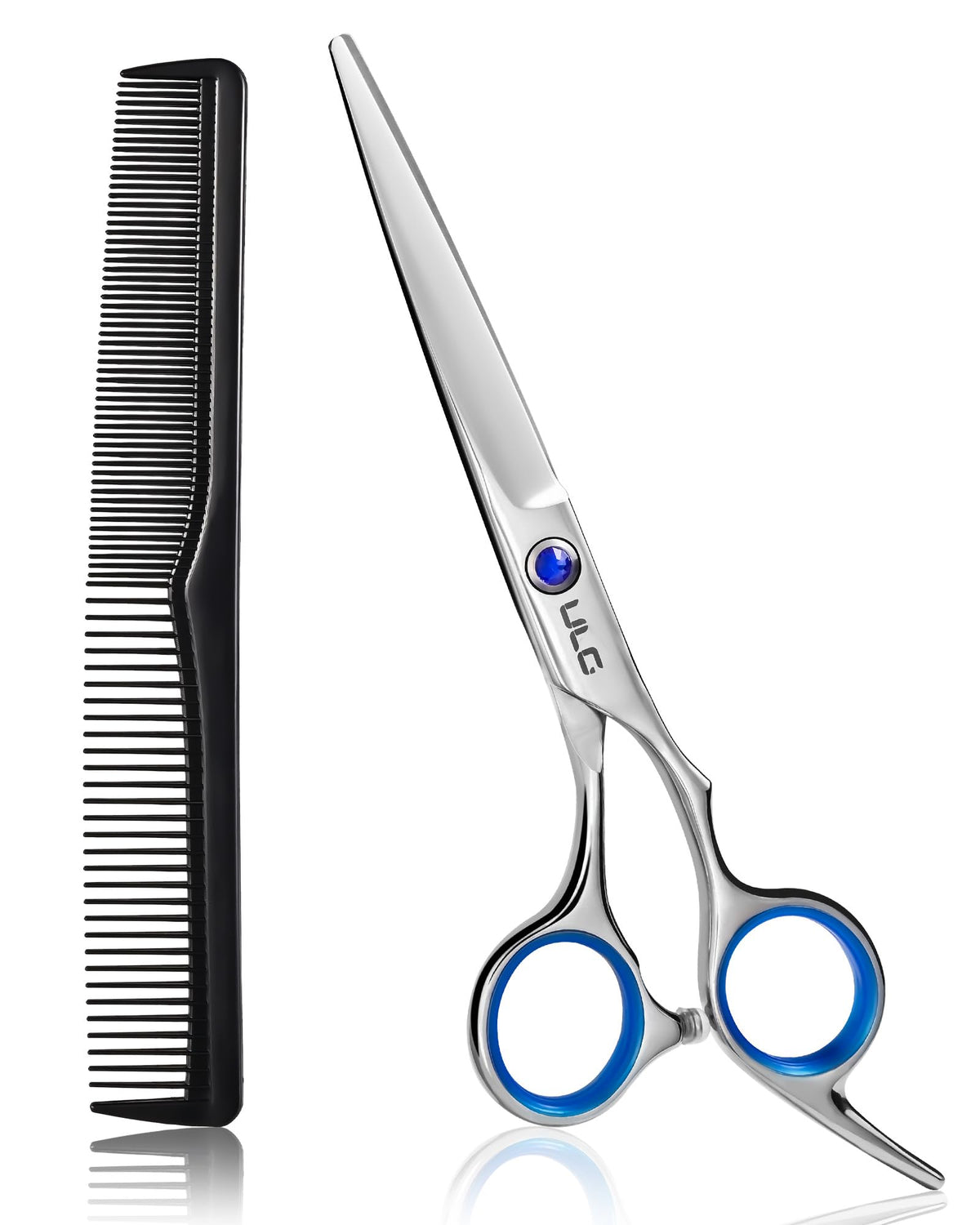 Hair Cutting Scissors, ULG Hair Shears 6.5 inch Hairdressing Hair Scissor, Salon Razor Edge Hair Cutting Shears, Japanese Stainless Steel Haircut Scissors with Detachable Finger Gold