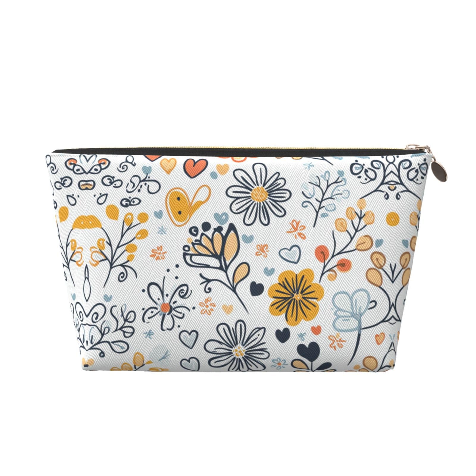 Dultua Mothers Day Gifts Makeup Bag Purse Cosmetic Bag Travel Toiletry Leather Make Up Bags for Mom Wife Women Daughter Boho·Floral