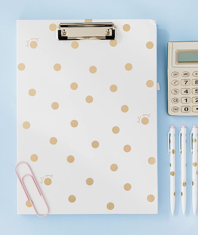 kate spade new york Clipboard Folio, Gold Dot with Script