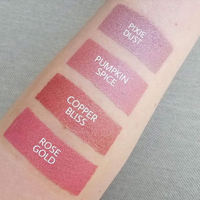 Aromi Rose Gold Metallic Liquid Lipstick - Peachy Pink, Coral Shade