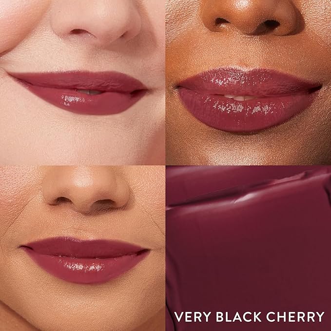 LAURA GELLER NEW YORK Jelly Balm Tinted Lip Balm – Very Black Cherry – Hydrating Lip Color with Shine Finish – Squalane & Vitamin E – Buildable Sheer to Medium Coverage – Vegan & Cruelty-Free