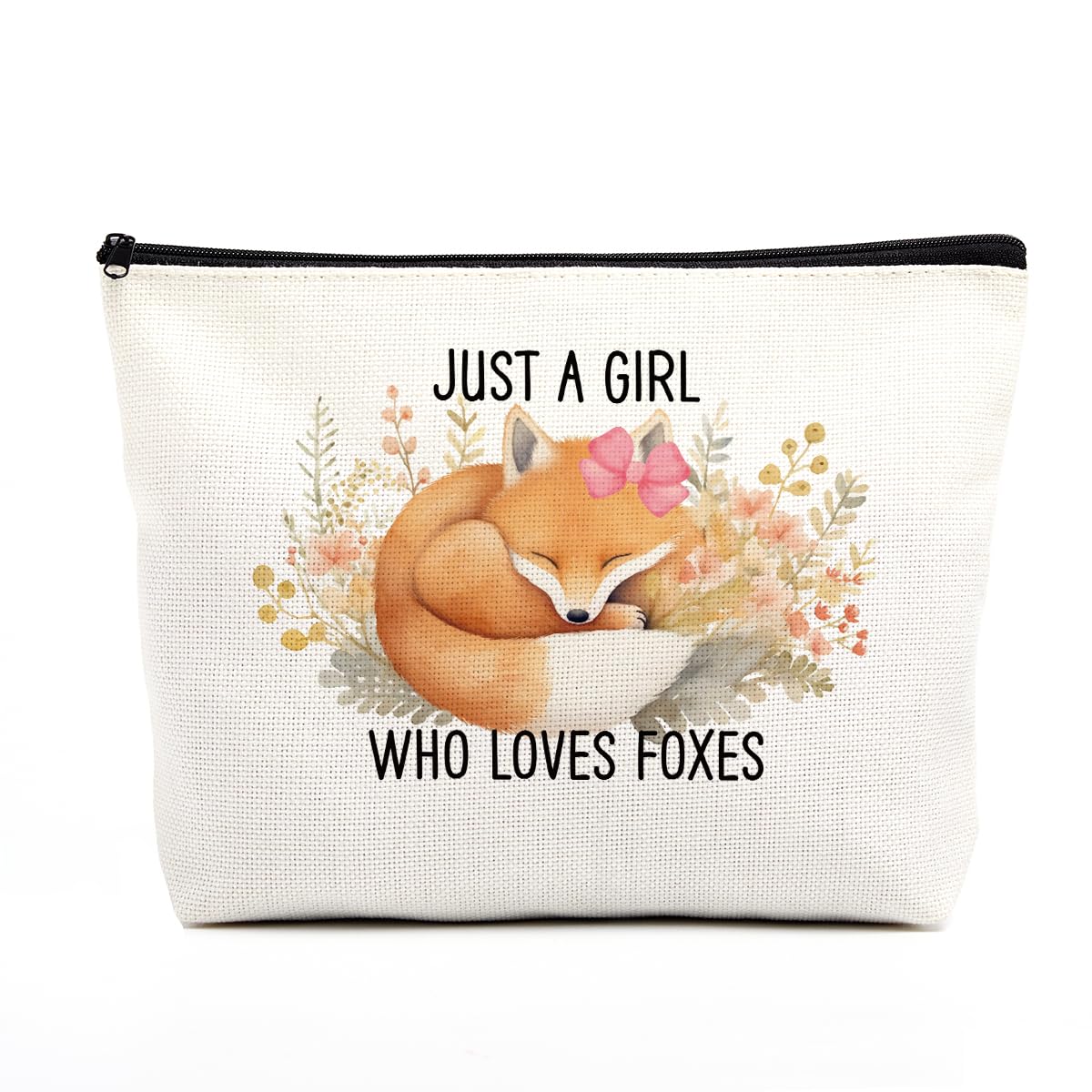 Fox Makeup Bag for Girls, Cute Fox Gift for Women, Gifts for Foxes Lovers, Small Fox Lover Travel Cosmetic Bag Zipper Pouch for Daughter granddaughter, Cool Fox Lovers Gifts for Birthday Christmas 1