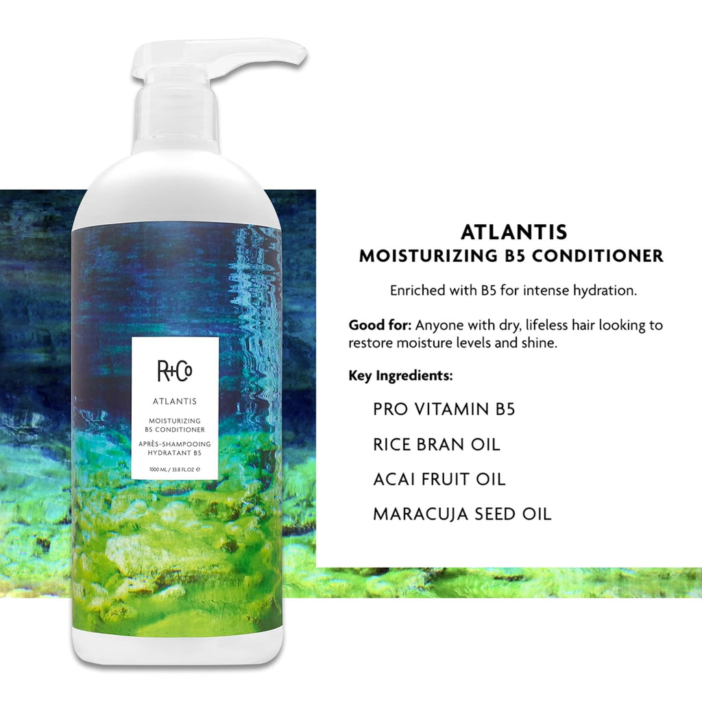 R+Co Atlantis Moisturizing B5 Shampoo and Conditioner Set, 33.8 oz (2 Pack)