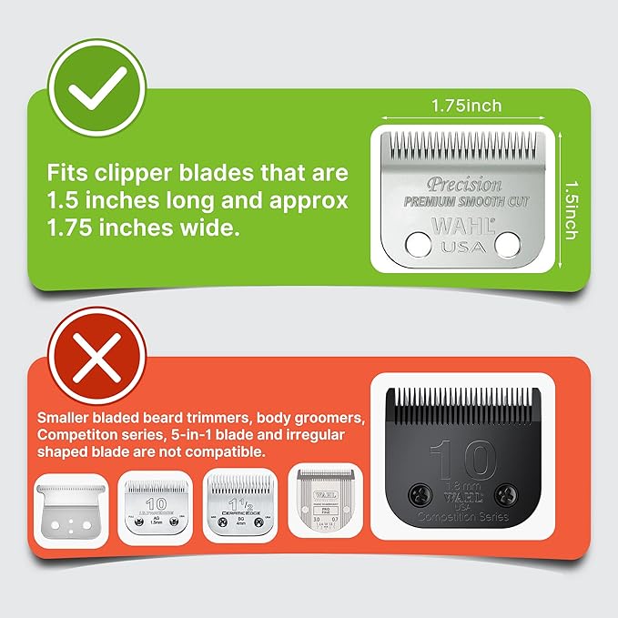Clipper Guards for Wahl 10 12 14 16 18 20 Hair Clipper Guards 6pcs Extra Long Clipper Guard Attachments 2.5 Inch Clipper Guides Multiple Sizes Universal 2.5", 2.25", 2", 1.75", 1.5", 1.25" (Dark Gray)