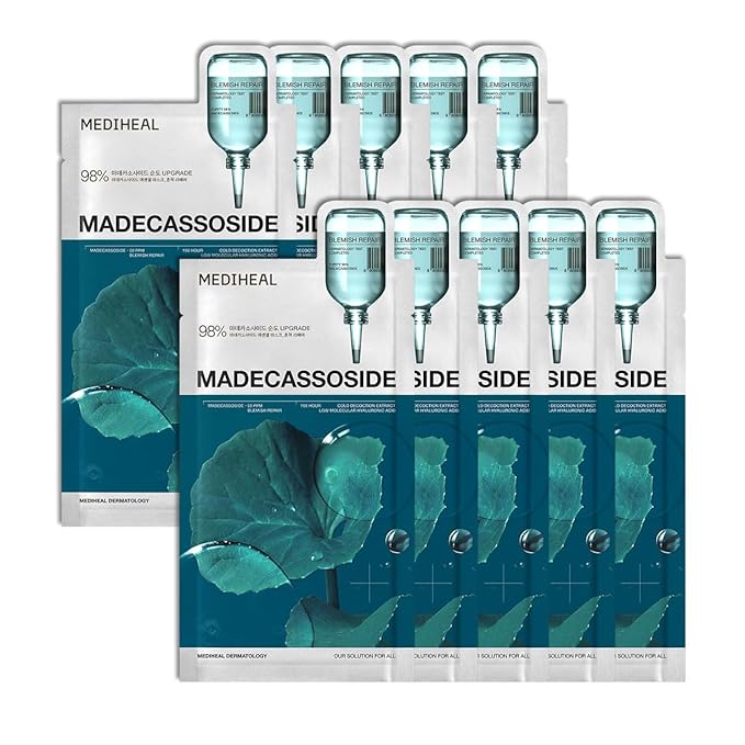 MEDIHEAL Madecassoside Essential Face Sheet Mask, Blemish Repair (10ea)