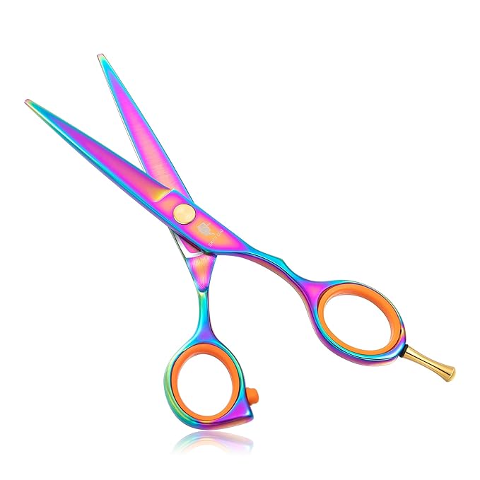 Smith Chu Hair Cutting Scissor - 5 Inch Barber Hair Shear, Rainbow