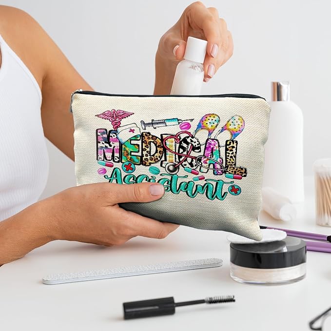 RYYCDOI Medical Assistant Makeup Bag - Trendy Western Nurse Gifts, RN Cosmetic Bags Toiletry Bag for Women