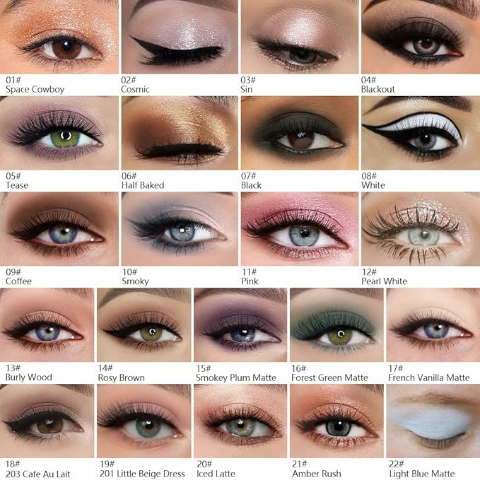 Kaely Pressed Single Eyeshadow Makeup, Pearl White Glitter Highly Pigmented Monochrome Eye Shadow Palette, Waterproof Neutral Powder Mini Eyeshadow, sombras para ojos, Lightweight Blendable, 12