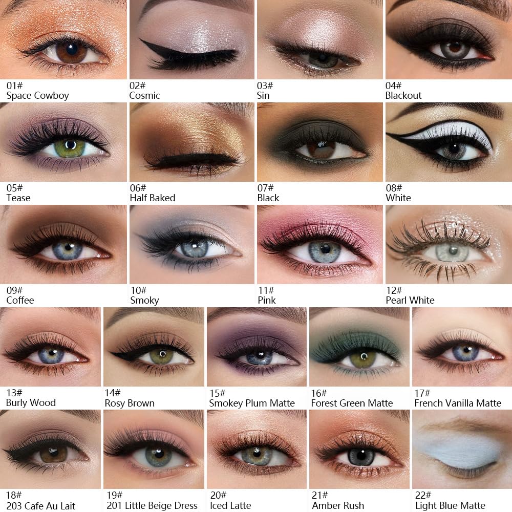 Kaely Pressed Single Eyeshadow Makeup, Deep Black Matte Highly Pigmented Monochrome Eye Shadow Palette, Waterproof Neutral Powder Mini Eyeshadow, sombras para ojos, Lightweight Blendable, 04