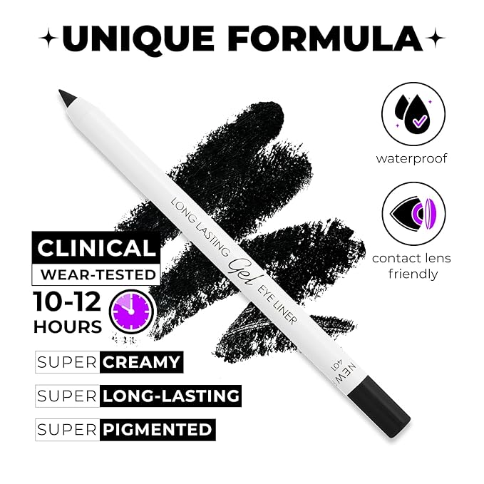 Lamel No Smudge Waterproof Gel Eyeliner Pencil – Deep Black