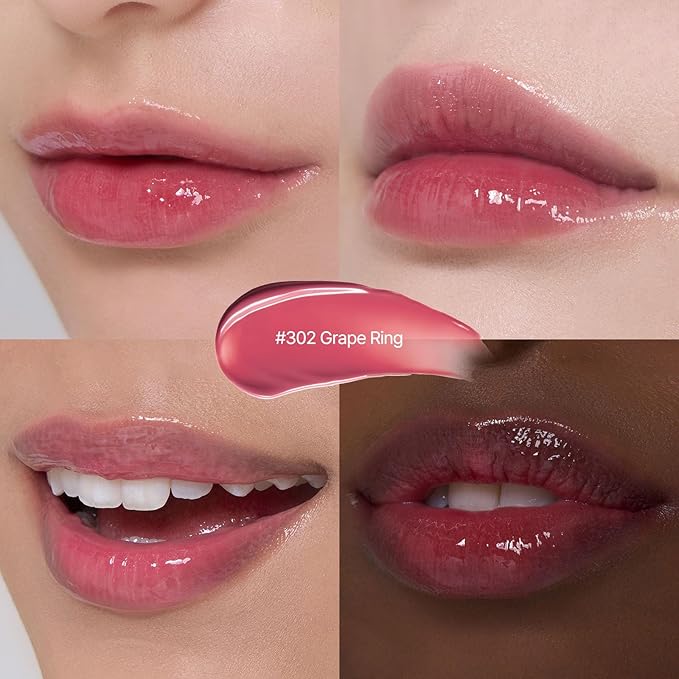 Laka Jelling Nude Gloss, 4.5g/0.15oz, Sheer Hydrating Lip Oil with No Stain, Non-Sticky, Nourishing Gloss for a Glowy Look, K-Beauty (#302 Grapering)