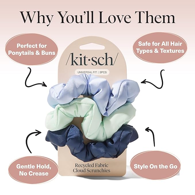 Kitsch Scrunchies for Women - Garden Bouquet, 3pcs