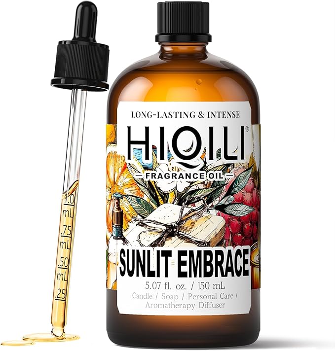 HIQILI Honeyed Sandalwood Fragrance Oil for Diffuser, Candle & Soap Making