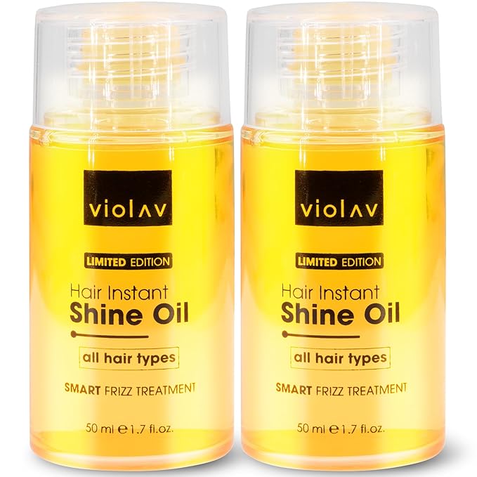 VIOLAV Heat Protectant for Hair - Hair Oil for Frizzy Hair, Damaged, Curly Hair | Hair Growth, Instant Shine, Strong Care Serum for Split Ends Curls - Travel Size, Anti Frizz Control [2 Pack]