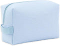 DYSHAYEN Small Waffle Makeup Bag for Travel, Blue