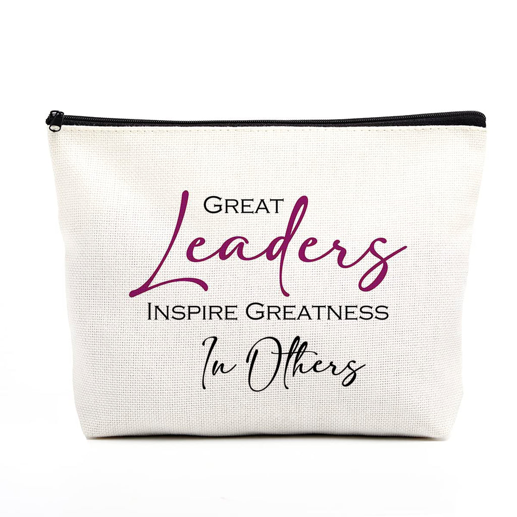 Boss Lady Gifts for Women Makeup Bag Boss Day Gifts Boss Gifts Employee Appreciation Gifts Thank You Gifts for Coworkers Mentor Leader Christmas Birthday Gift Great Leaders Inspire Greatness in Others