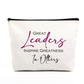 Boss Lady Gifts for Women Makeup Bag Boss Day Gifts Boss Gifts Employee Appreciation Gifts Thank You Gifts for Coworkers Mentor Leader Christmas Birthday Gift Great Leaders Inspire Greatness in Others