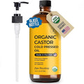 Zen Routine Organic Castor Oil in Glass Bottle – Cold Pressed Hexane Free – For Hair Growth, Face, Eyelash, Skin, Stomach & Castor Pack Wrap – 100% Pure & Unrefined 16 fl oz — Made in USA