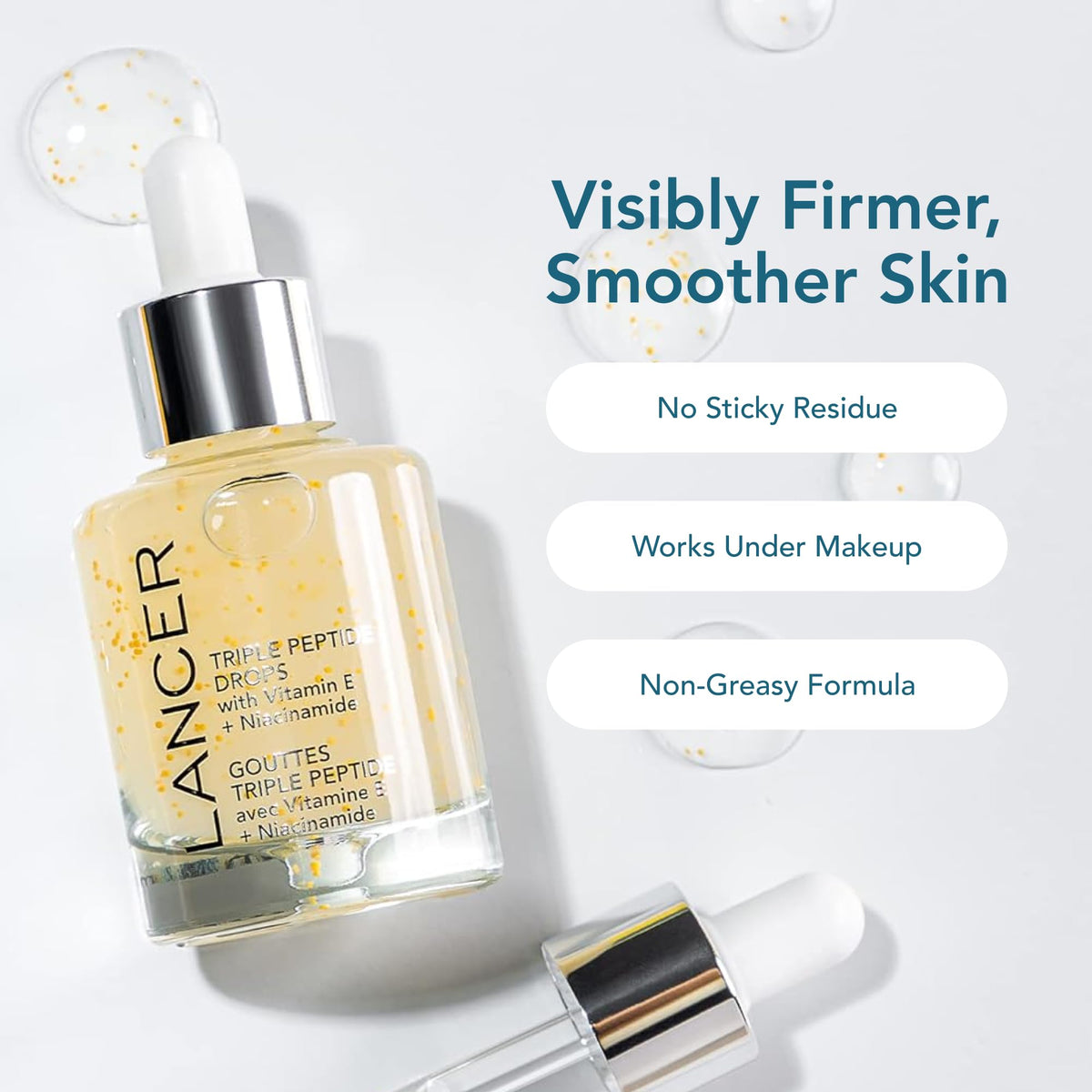 Lancer Skincare | Triple Peptide Drops | Peptide Serum | 1fl oz