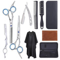 MARHABA AS Hair Scissors Kit – 10 Pieces Stainless Steel Precision Shears for Dry & Wet Hair, Professional and Personal Hair Cutting Set for Men and Women, Sharp Barber Tools with Accessories