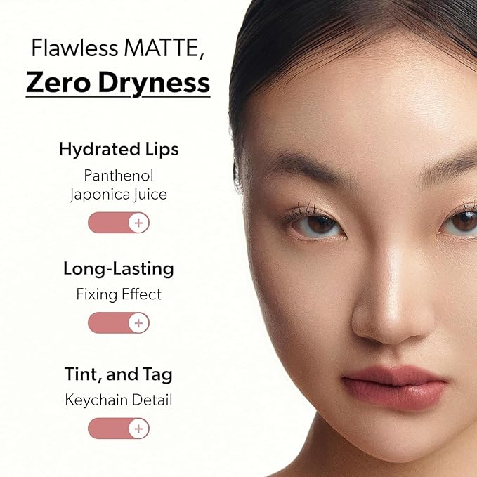ENTROPY Makeup Matte Lip Tint – Soft Blur Line/Lightweight Velvet Matte Lip Tint, Soft Focus Finish, Natural MLBB Color, Long Lasting Lip Color - Rhodia Gem (Deep Rosy Plum)